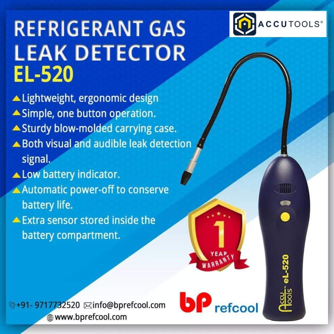Accutools EL-520 Refrigerant Gas Leak Detector – Portable AC HVAC Leak Sensor for Fast Detection