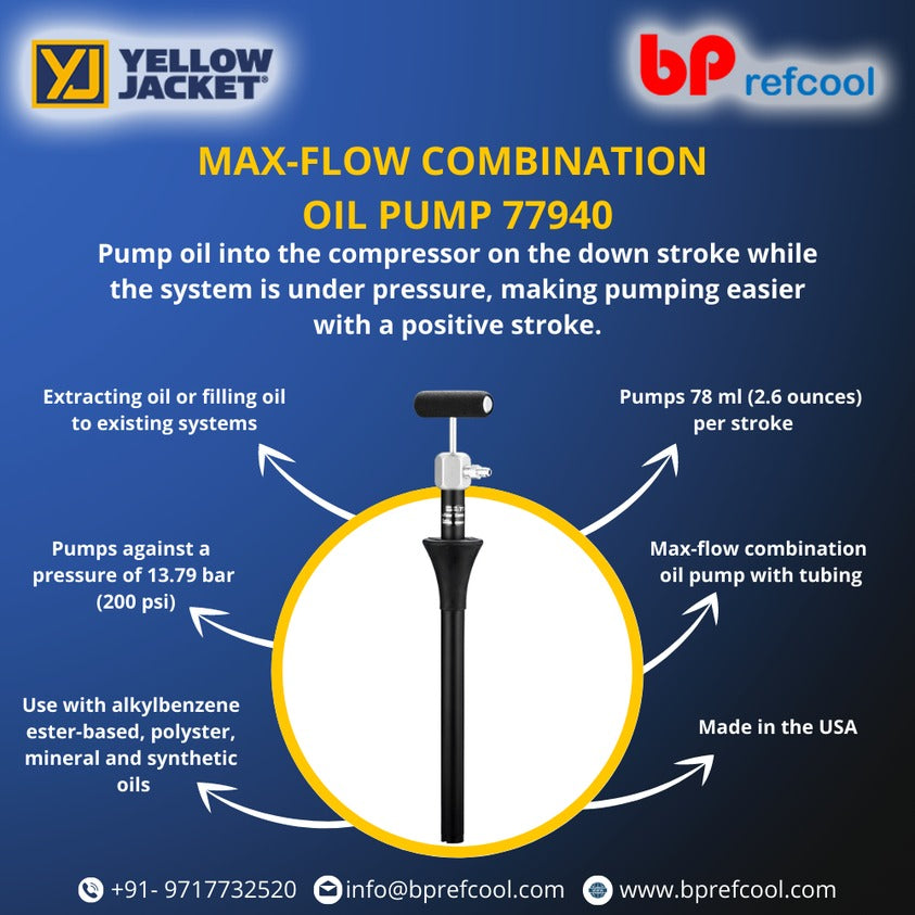Max Flow Combination Oil Pump by Yellow Jacket USA (77940) YELLOW JACKET
