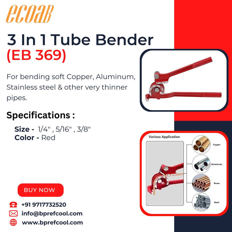 3 In 1 Tube Bender (Size 1/4", 5/16", 3/8”) brand ECOAB (EB 369)