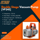 ECOAB VP245 5CFM Double Stage Rotary Vane Vacuum Pump