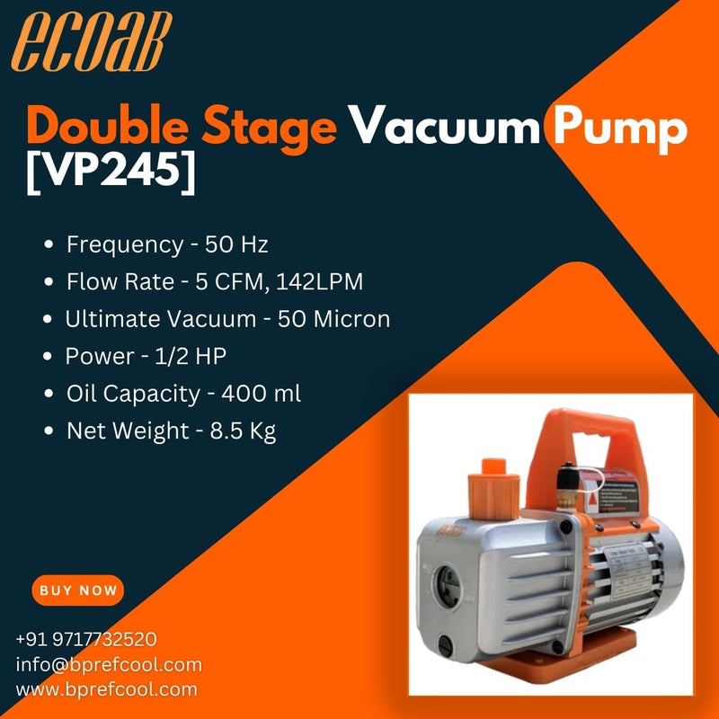 Double Stage Vacuum Pump BRAND ECOAB (VP245) 5CFM