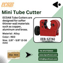 Mini Tube Cutter BRAND ECOAB (EB 127A) – Professional Compact Tube Cutter for HVAC & Plumbing