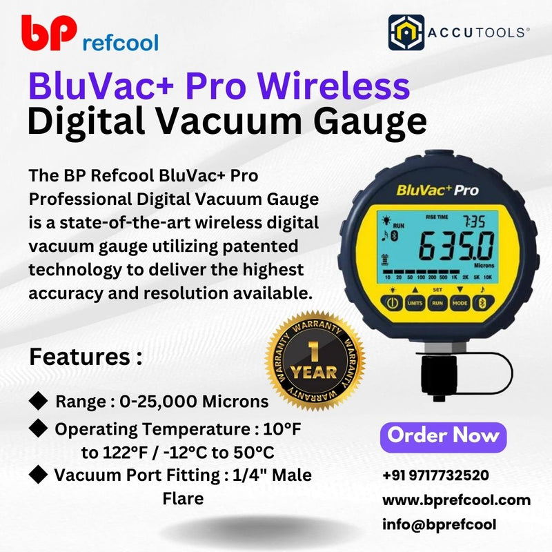 BluVac+ Pro Wireless Digital Vacuum Gauge