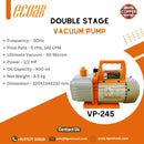 ECOAB VP245 5CFM Double Stage Rotary Vane Vacuum Pump