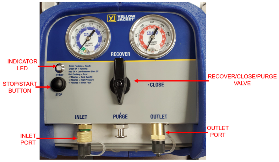 YELLOW JACKET USA TurboRecover Logo on AC Recovery Unit