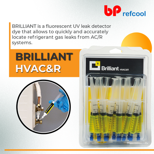 Brilliant HVAC&R UV Leak Detector Dye ( 12 Pcs Pack) by Errecom