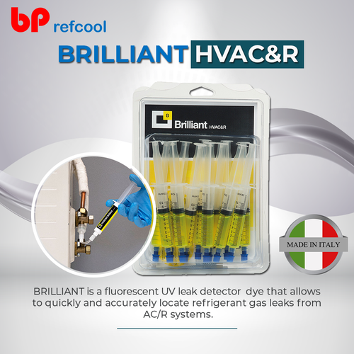 Brilliant HVAC&R UV Leak Detector Dye ( 12 Pcs Pack) by Errecom